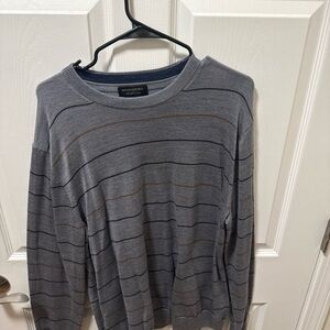 Banana Republic Blue and Gray Merino Wool Sweater